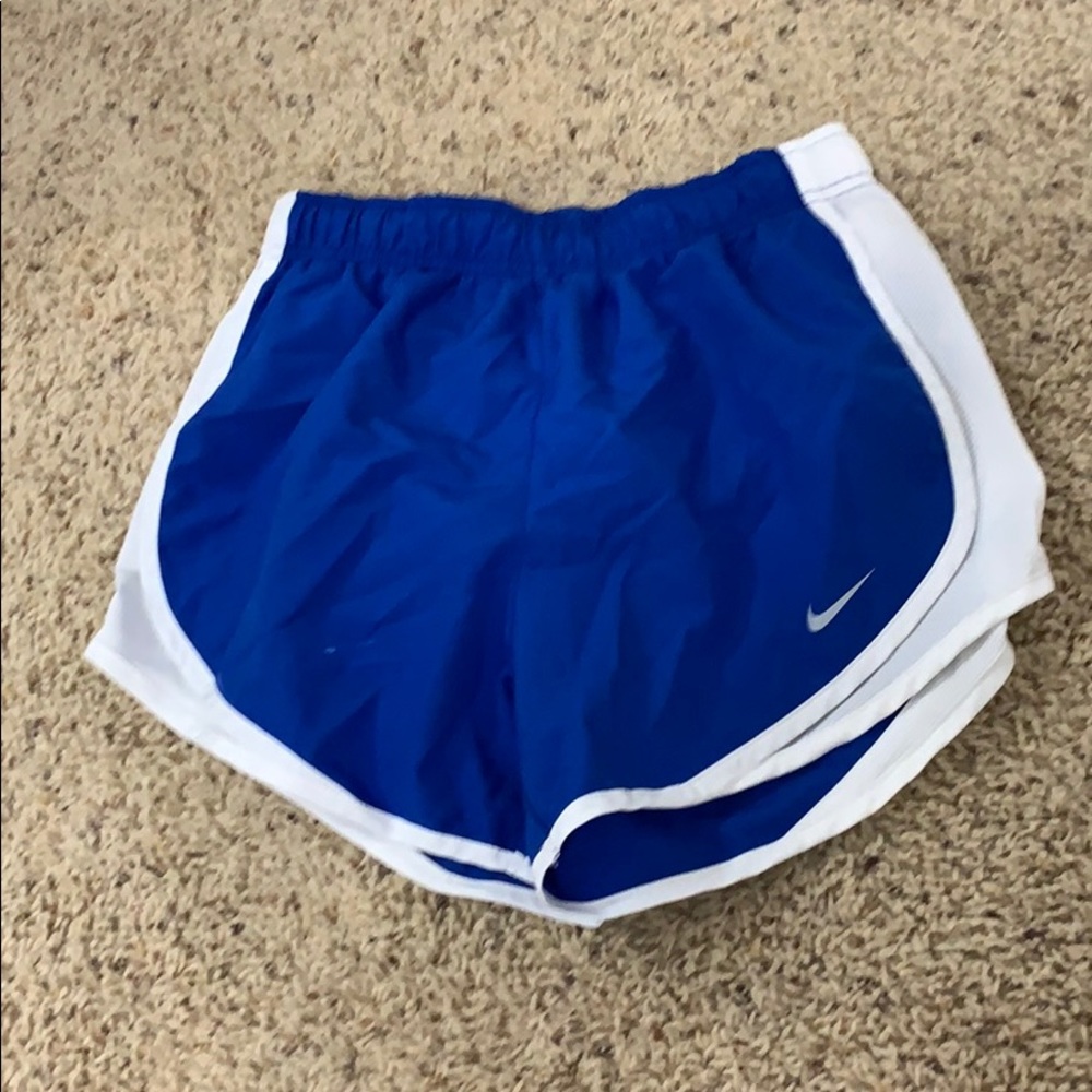 Blue and whit nike shorts